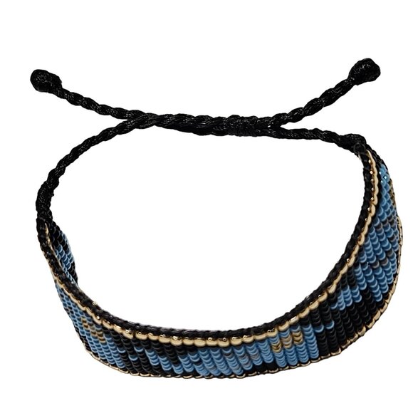 Handcrafted Blue Elephant Beaded Woven Braided Rope Bracelet Cuff Friendship - Picture 2 of 6